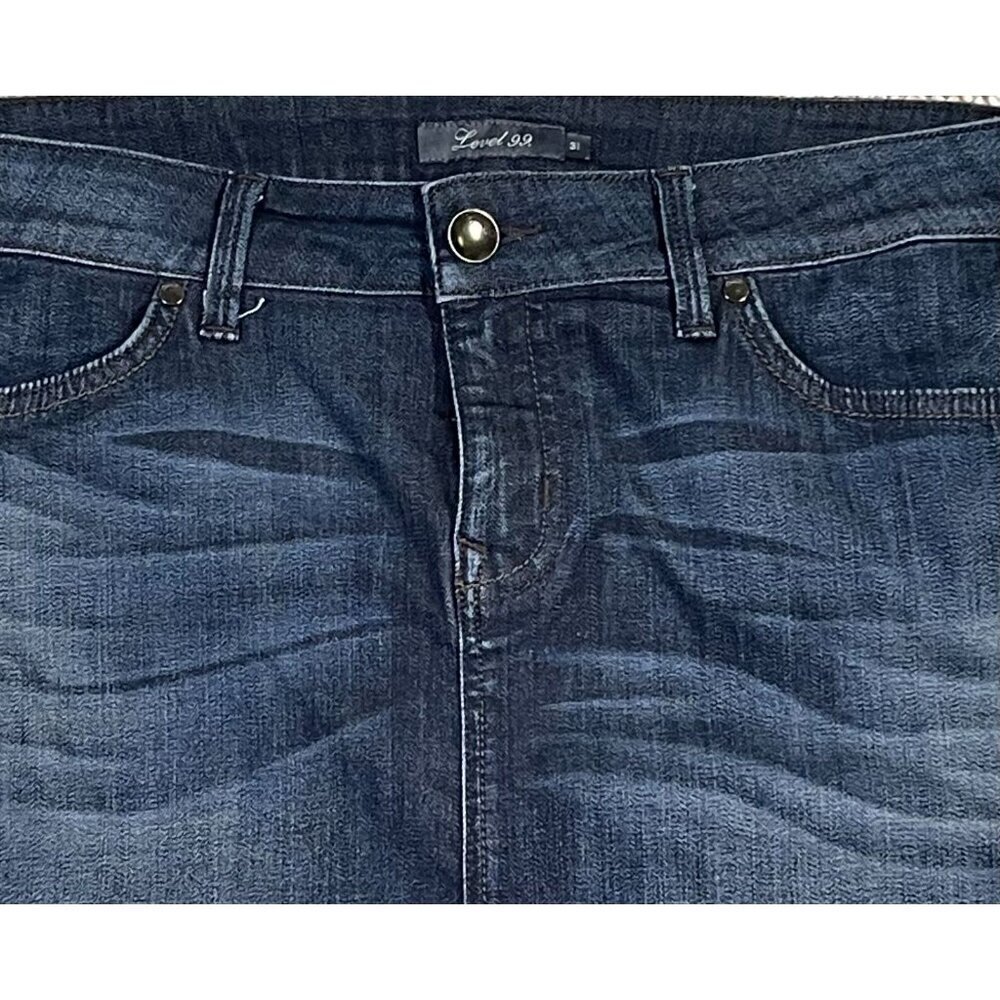 Level 99 Dark Wash Denim Stretch Jean Skirt Size 31 Anthropologie - Picture 4 of 9